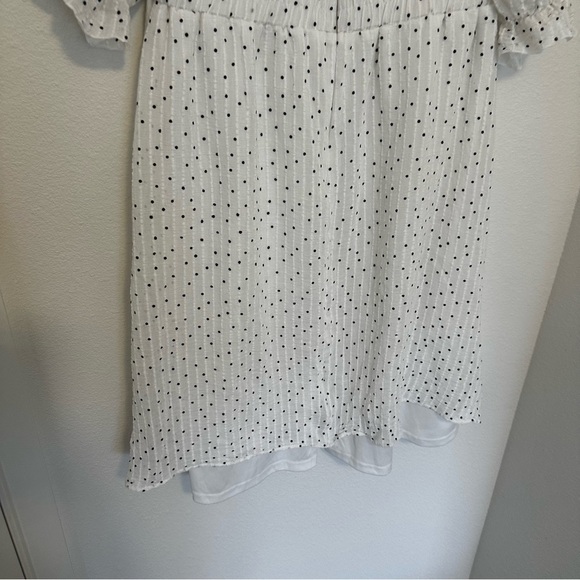 Roolee White Black Polka Dots Knee Length Dress Nursing Friendly Size L Women’s - Picture 10 of 16